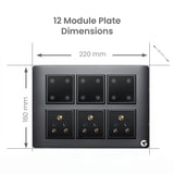 L&G 12 module switch board | Smart Switch for Home | German Technology meets Indian Standards (Size: 12M - 220 x 160 x 45 mm)