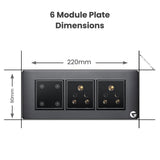 L&G 6 Modular WiFi Smart Touch Switch Board | German Technology meets Indian Standards (Size: 6M- 220 x 90 x 45 mm)