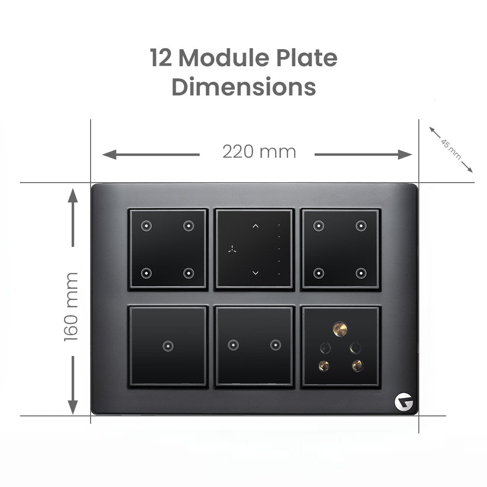 Buy L&G 12 Modular Wireless Touch Switch Board | Smart Technology & German Technology (Size: 12M- 220 x 160 x 45 mm)