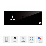 L&G 8M Smart home switch panel with (6 Switches and 1 Socket) - Customizable Acrylic & Glass | Call 818181-0654