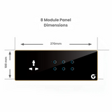 L&G 8M Smart home switch panel with (6 Switches and 1 Socket) - Customizable Acrylic & Glass | Call 818181-0654