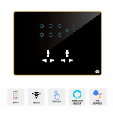 L&G 12M Best Alexa Compatible Smart Switch (6 Switches + 1 Fan + 2 Sockets) - Acrylic & Glass for Full Customization - Call 818181-0654