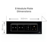 L&G 8 Modular Smart Switch Panel | Designed by German Engineers (Size: 8M Horizontal- 262 x 90 x 45 mm)