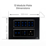 Buy L&G 12 Module Smart Switch Plate | Designed Using German Technology (Size: 12M - 220 X 160 X 45 Mm)