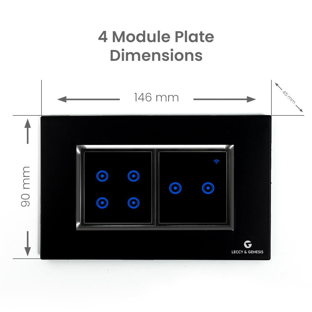 L&G 4 modular touch switch board | 2 Gang Touch Switch | WiFi Switch ...