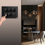 L&G 12M Wireless Touch Switch Board (4 High-Power Switches (16A) + 8 Standard Switches + 1 High-Power Switch (24A) + 1 Socket) | Smart Touch Panel | German Technology (Size: 12M - 220 x 165 x 45 mm)