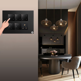 L&G 12M Smart Switch Board (12 Switches + 2 Fan Controllers + 1 Socket) | Alexa Compatible | Designed using the latest German Technology | Smart Touch Switch for Home