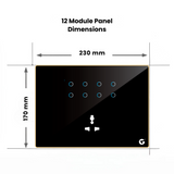 L&G 12M Best Residential Smart Switch Panel (8 Switch + 1 Socket) - Acrylic & Glass for Full Customization - Call 818181-0654