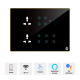 L&G 12M Best Voice-Controlled Switch Panel (10 Switch + 1 Fan + 2 Socket) - Acrylic & Glass for Full Customization - Call 818181-0654