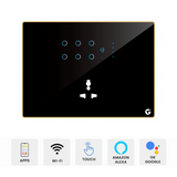 L&G 12M Compact Smart Switch Panel (6 Switches + 1 Fan + 1 Socket) - Acrylic & Glass for Full Customization - Call 818181-0654