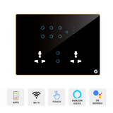 L&G 12M Google Compatible Smart Switch Panel (8 Switches + 1 Fan + 2 Sockets) - Acrylic & Glass for Full Customization - Call 818181-0654