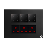 L&G 12M switch board (12 Switches + 3 Socket) | Smart Switch for Home | German Technology meets Indian Standards (Size: 12M - 220 x 160 x 45 mm)