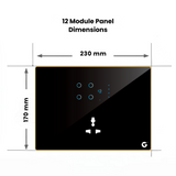 L&G 12M Smart Switch Panel With App (4 Switches + 1 Fan + 1 Socket) - Acrylic & Glass for Full Customization - Call 818181-0654