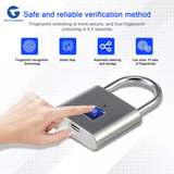 L&G Fingerprint Biometric Padlock | Keyless & Password-Free Access | Stores 50 Fingerprint | Waterproof Metal Lock for Home Office Security