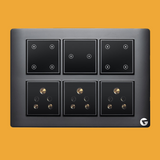 L&G 12M WiFi Touch Switch Board (8 Switches + 2 Switches (16A) + 3 Sockets) | Smart Technology and German Expertise | Compatible with Alexa, Ok Google & SIRI Shortcut (Size: 12M- 220 x 160 x 45 mm)