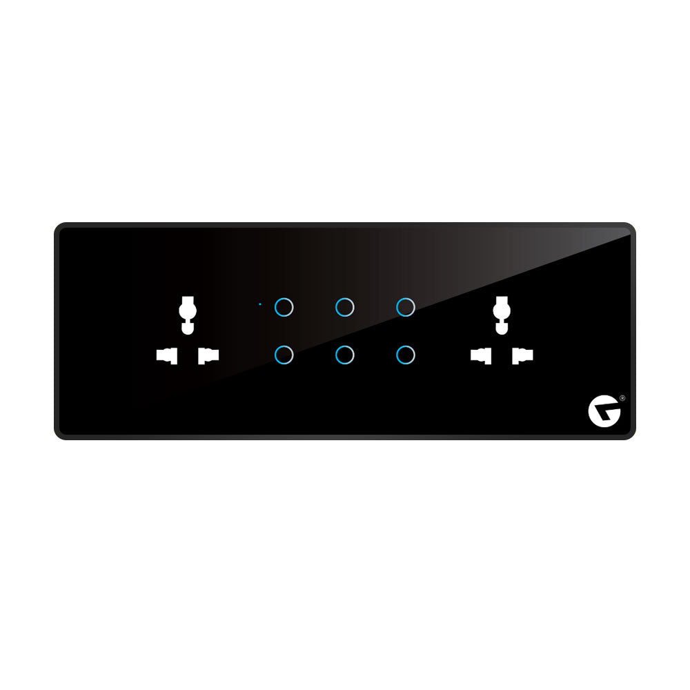 L&G 8M Residential smart switch panel (6 Switches + 2 Sockets) Acrylic & Glass for Full Customization - Call 818181-0654