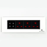 L&G 8 Modular Smart Touch Switch Board | Smart Technology and German Expertise | Compatible with Alexa, OK Google (Size: 8M Horizontal- 262 x 90 x 45 mm)