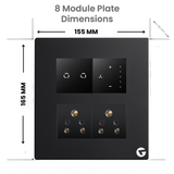 L&G 8M Smart Switch Panel | Designed by German Engineers (Size: 8M – 250 x 95 x 45 mm)