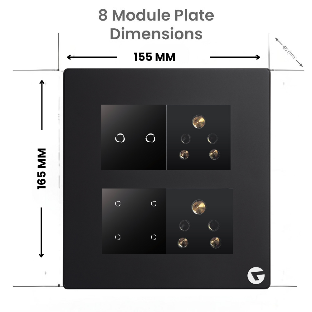 8 Modular Smart touch switch board | Smart Switch 16 amp – Leccy and ...