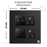 L&G 8M WiFi Smart Switch Panel with 16A Smart Switch | Compatible with Alexa, Google & Siri (Size: 8M Square – 155 x 165 x 45 mm)