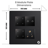 L&G 8M WiFi Smart Switch Board | Square Smart Touch Switch with Alexa & Google