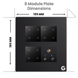 L&G 8M Smart Touch Switch Board | Smart Switch for Lights | Alexa & Google Compatible (Size: 8M Square – 155 x 165 x 45 mm)