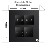 L&G 8M Smart Touch Switch Plate | Designed by German Engineers to Fit Indian Standards (Size: 8M Horizontal – 250x 95 x 45 mm)