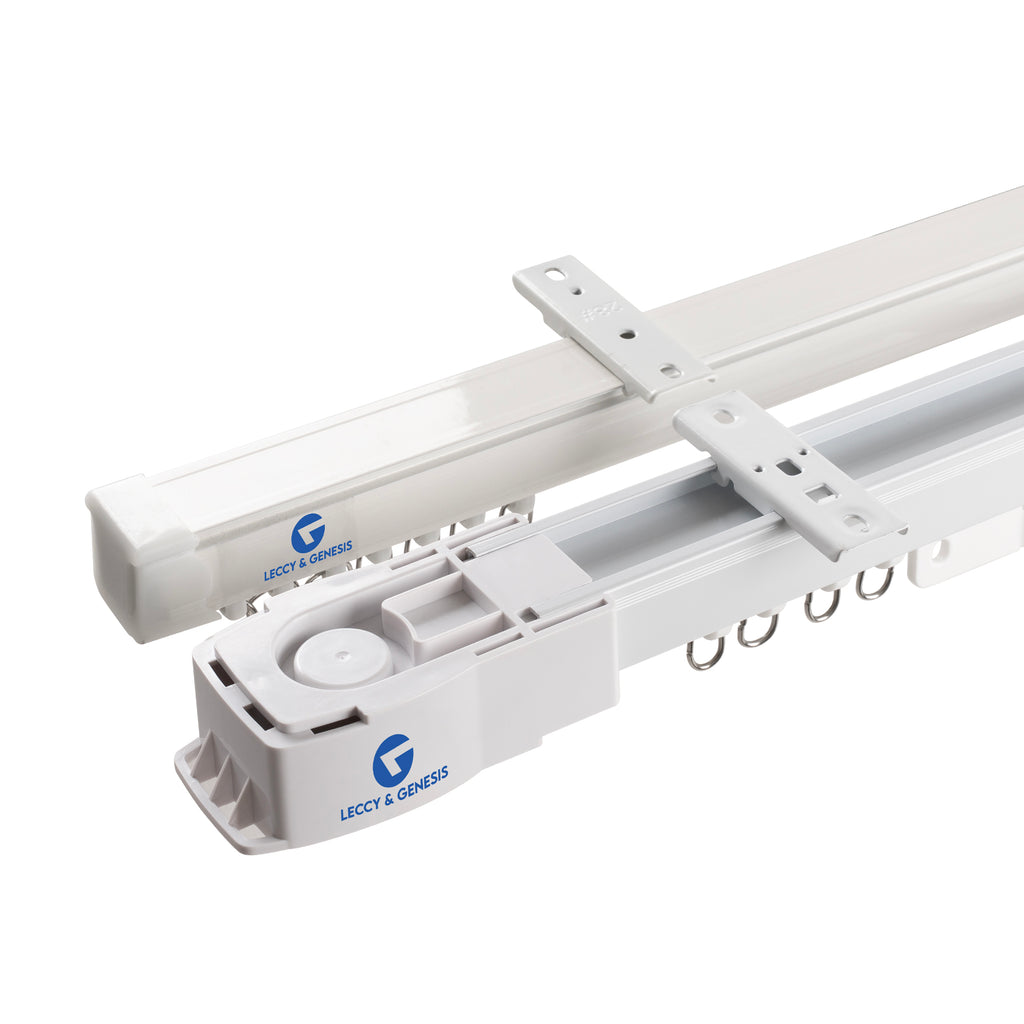 L&G Double Curtain Track Set (Motorized Track + Jumbo Non-Smart) | Motorized Main + Silent Sheer Track