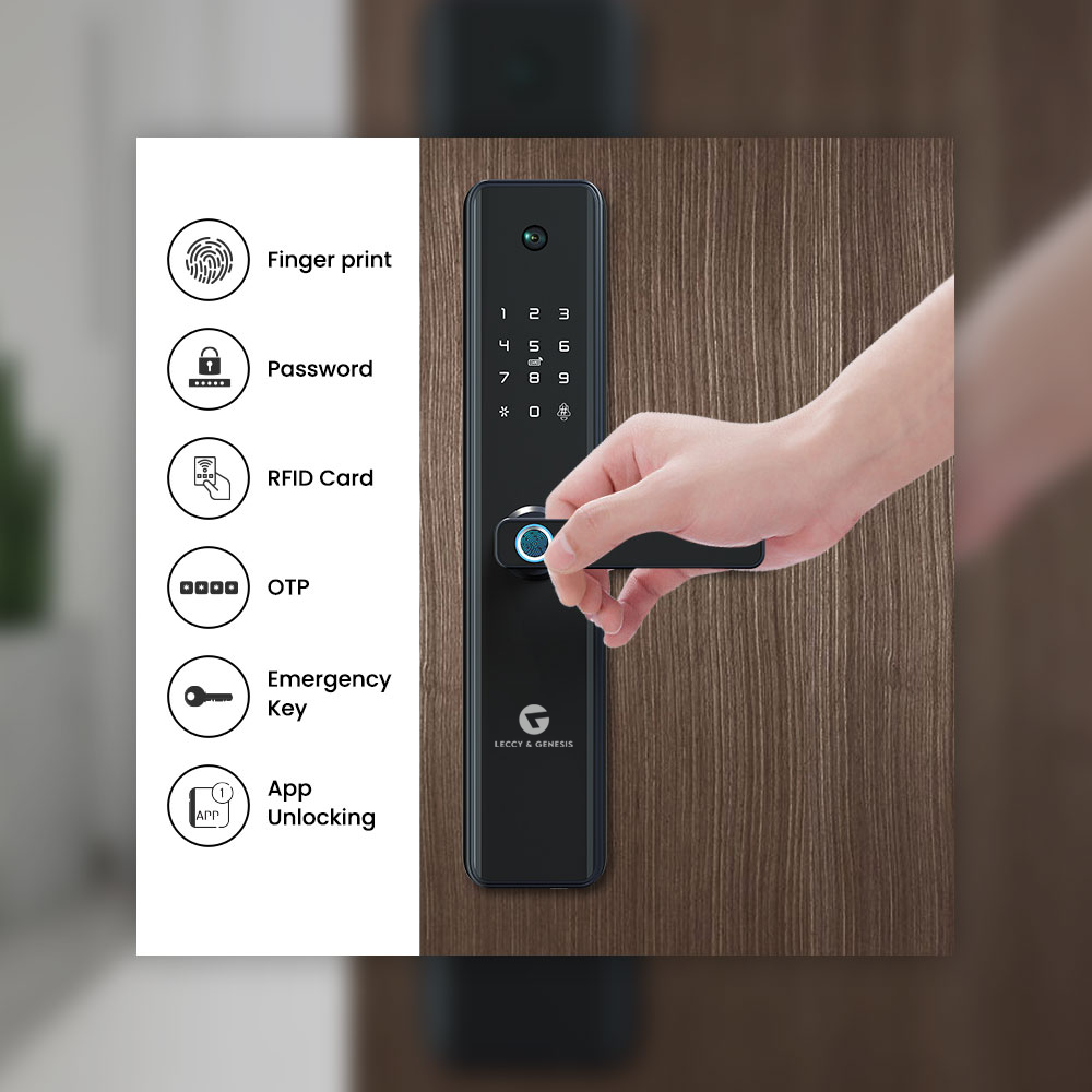 Smart Door Lock with Camera & Doorbell DZ15 PRO MAX | 6 In 1 Unlocking Features | Intercom feature Seamlessly Communicate With Visitors