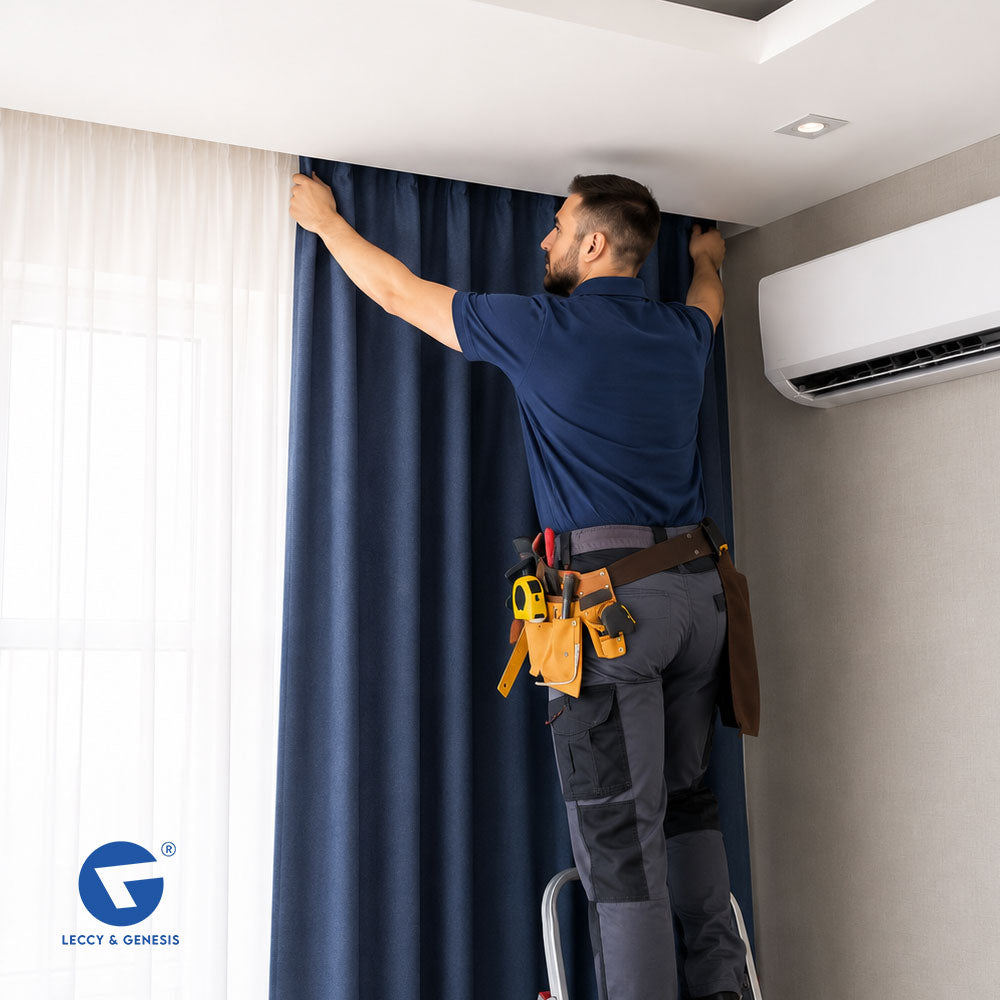 Professional Curtain Track Installation Service | Motorized & Jumbo Track Installation (Up to 8 Ft) | Leccy & Genesis
