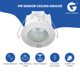 L&G PIR Sensor Ceiling Indoor 360° |  Infrared Motion Detector | LED Light Suitable